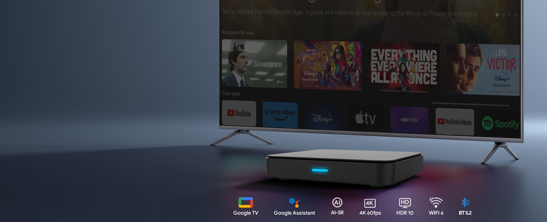 VT9202 | S905X5M Google TV Box with AI-SR Technology